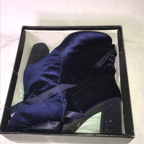 Angelina Navy Blue boots - Picture 5 of 7